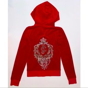 JUICY COUTURE ORIGINAL VELOUR ZIP UP HOODIE